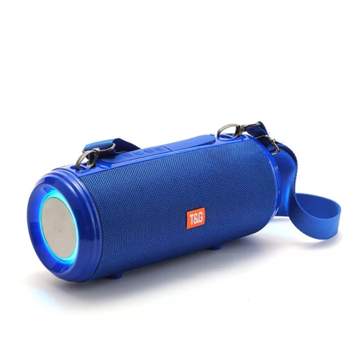 T&G TG537 RGB Light Portable Water-resistant Bluetooth Speaker Supports FM / TF Card(Blue)