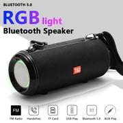 T&G TG537 RGB Light Portable Water-resistant Bluetooth Speaker Supports FM / TF Card(Gray)