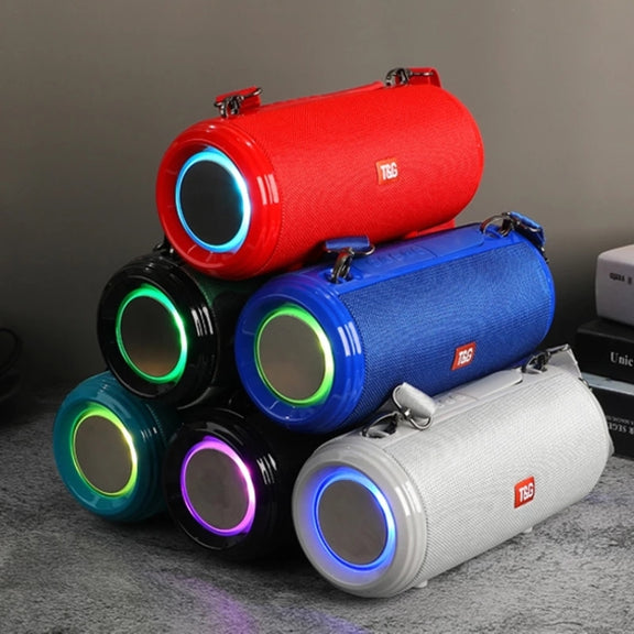 T&G TG537 RGB Light Portable Water-resistant Bluetooth Speaker Supports FM / TF Card(Gray)