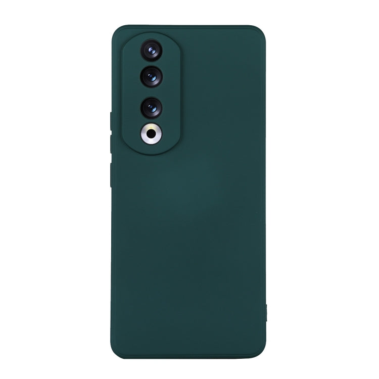 For Honor 90 ENKAY Liquid Silicone Soft Shockproof Phone Case(Dark Green)