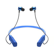 JG4 Flashing LED Neck-mounted Stereo Bluetooth Wireless Earphone(Blue)