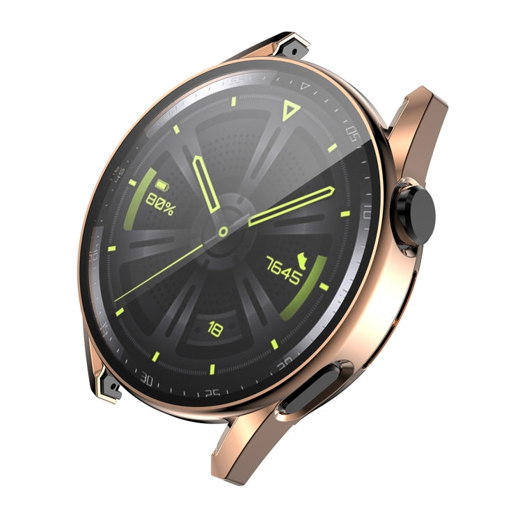 For Huawei Watch GT 3 46mm ENKAY PC Frame + Tempered Glass Protector Composite Case(Rose Gold) - Watch Cases by ENKAY