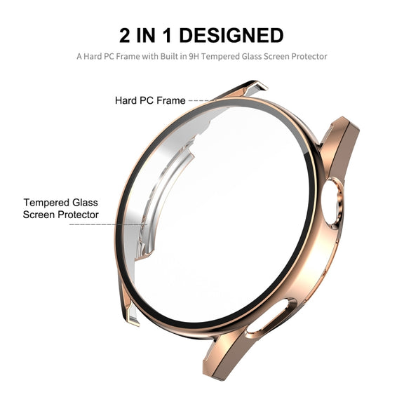 For Huawei Watch GT 3 46mm ENKAY PC Frame + Tempered Glass Protector Composite Case(Silver) - Watch Cases by ENKAY
