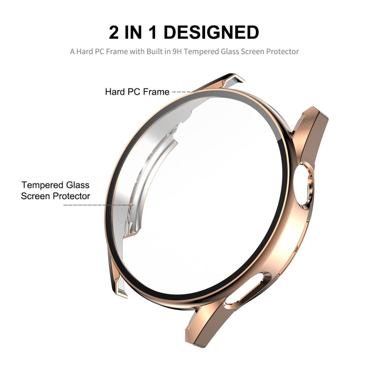For Huawei Watch GT 3 46mm ENKAY PC Frame + Tempered Glass Protector Composite Case(Silver) - Watch Cases by ENKAY