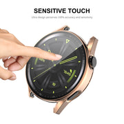 For Huawei Watch GT 3 46mm ENKAY PC Frame + Tempered Glass Protector Composite Case(Silver) - Watch Cases by ENKAY