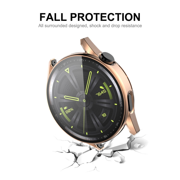 For Huawei Watch GT 3 46mm ENKAY PC Frame + Tempered Glass Protector Composite Case(Silver) - Watch Cases by ENKAY