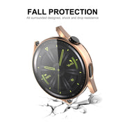 For Huawei Watch GT 3 46mm ENKAY PC Frame + Tempered Glass Protector Composite Case(Silver) - Watch Cases by ENKAY