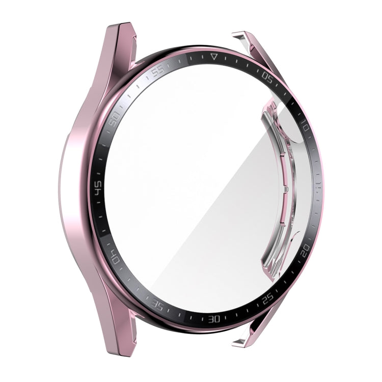 For Huawei Watch GT 3 46mm ENKAY PC Frame + Tempered Glass Protector Case With Scale(Pink) - Watch Cases by ENKAY