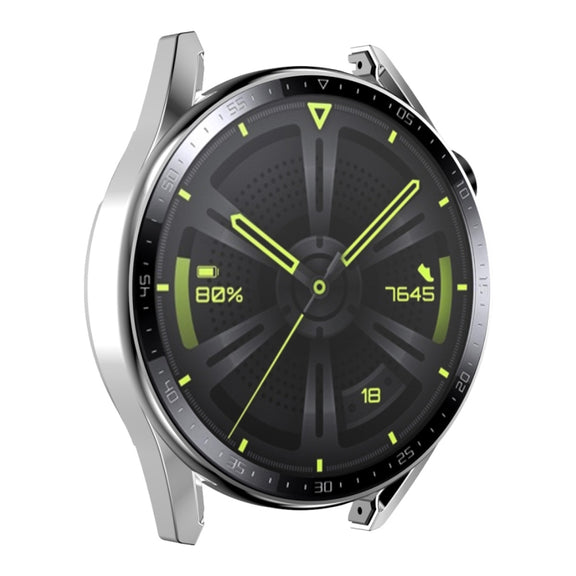 For Huawei Watch GT 3 46mm ENKAY PC Frame + Tempered Glass Protector Case With Scale(Silver)
