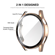 For Huawei Watch GT 3 46mm ENKAY PC Frame + Tempered Glass Protector Case With Scale(Pink) - Watch Cases by ENKAY