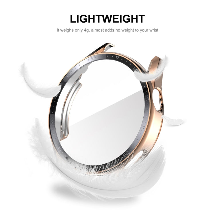 For Huawei Watch GT 3 46mm ENKAY PC Frame + Tempered Glass Protector Case With Scale(Silver)