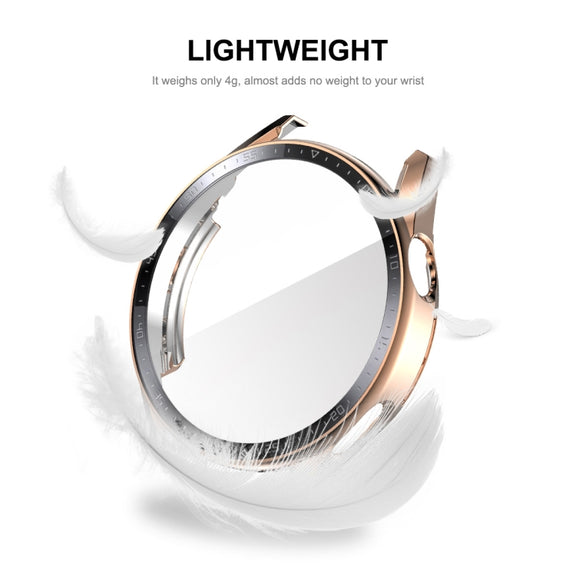 For Huawei Watch GT 3 46mm ENKAY PC Frame + Tempered Glass Protector Case With Scale(Silver)