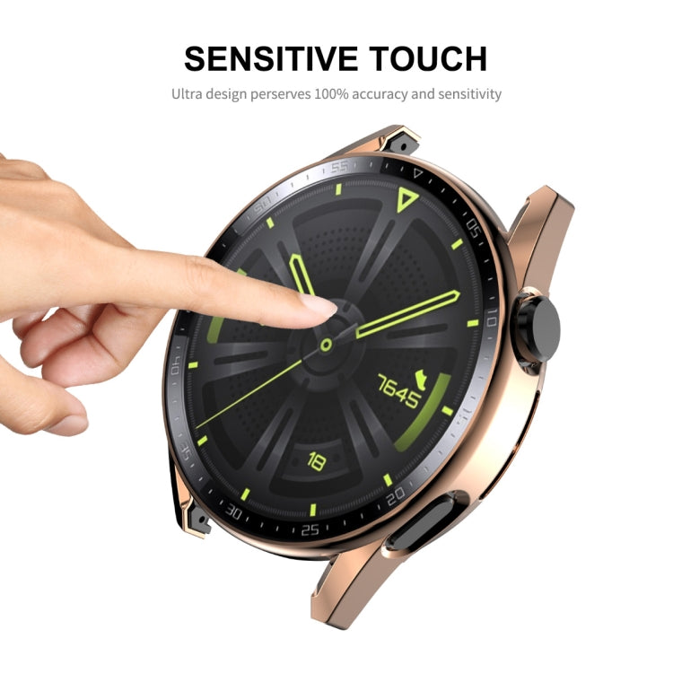 For Huawei Watch GT 3 46mm ENKAY PC Frame + Tempered Glass Protector Case With Scale(Silver)