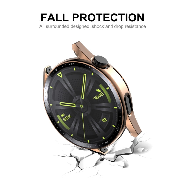For Huawei Watch GT 3 46mm ENKAY PC Frame + Tempered Glass Protector Case With Scale(Silver)