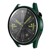 For Huawei Watch GT 3 42mm ENKAY Matte PC Frame + Tempered Glass Protector Case(Dark Green)