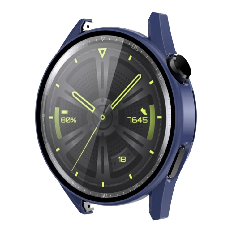 For Huawei Watch GT 3 42mm ENKAY Matte PC Frame + Tempered Glass Protector Case(Dark Blue)