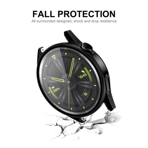 For Huawei Watch GT 3 42mm ENKAY Matte PC Frame + Tempered Glass Protector Case(Dark Green)