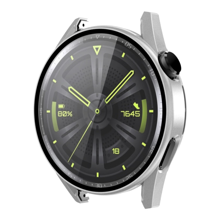 For Huawei Watch GT 3 46mm ENKAY Matte PC Frame + Tempered Glass Protector Case(Silver)