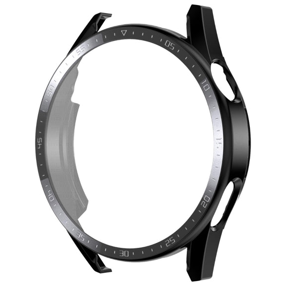 For Huawei Watch GT 3 46mm ENKAY Matte PC Frame + Tempered Glass Protector Case With Scale(Black)