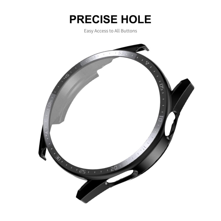 For Huawei Watch GT 3 46mm ENKAY Matte PC Frame + Tempered Glass Protector Case With Scale(Dark Blue)