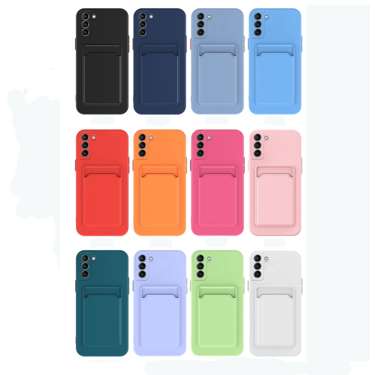 For Samsung Galaxy S22+ 5G Skin Feel Card Contrast Color Button TPU Phone Case(Black)
