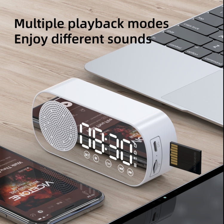 Z7 Digital Bluetooth 5.0 Speaker Multi-function Mirror Alarm Clock FM Radio(Pink)