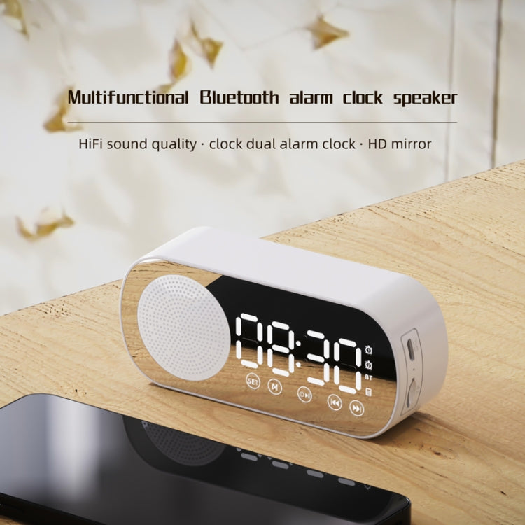 Z7 Digital Bluetooth 5.0 Speaker Multi-function Mirror Alarm Clock FM Radio(Pink)