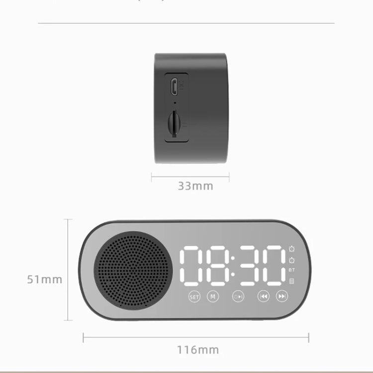 Z7 Digital Bluetooth 5.0 Speaker Multi-function Mirror Alarm Clock FM Radio(Pink)