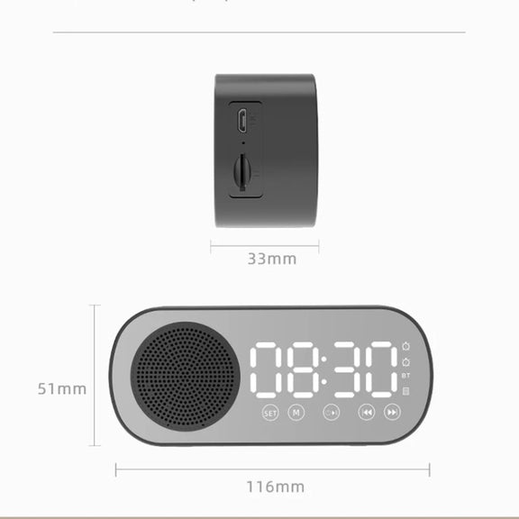 Z7 Digital Bluetooth 5.0 Speaker Multi-function Mirror Alarm Clock FM Radio(Pink)