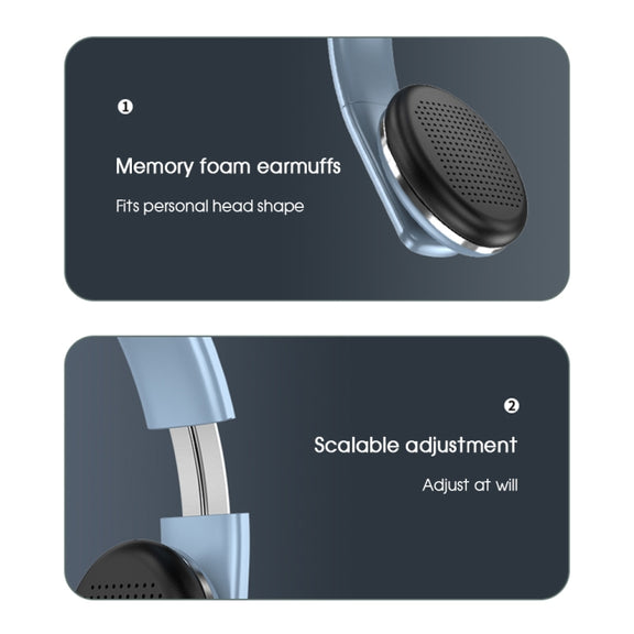 A50 Bass Stereo Wireless Bluetooth HIFI Headset with Mic(Blue)
