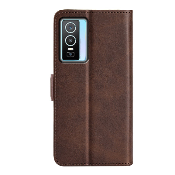 For vivo Y76 5G / Y76S 5G / Y74S Dual-side Magnetic Buckle Leather Case(Brown)