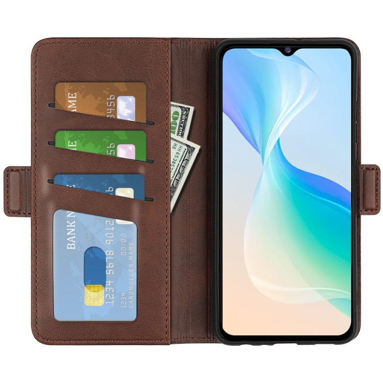 For vivo Y76 5G / Y76S 5G / Y74S Dual-side Magnetic Buckle Leather Case(Brown)