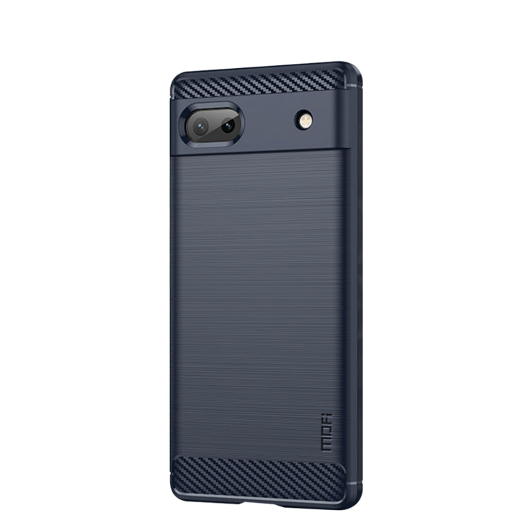 For Google Pixel 6A MOFI Gentleness Brushed Carbon Fiber Soft TPU Case(Blue)