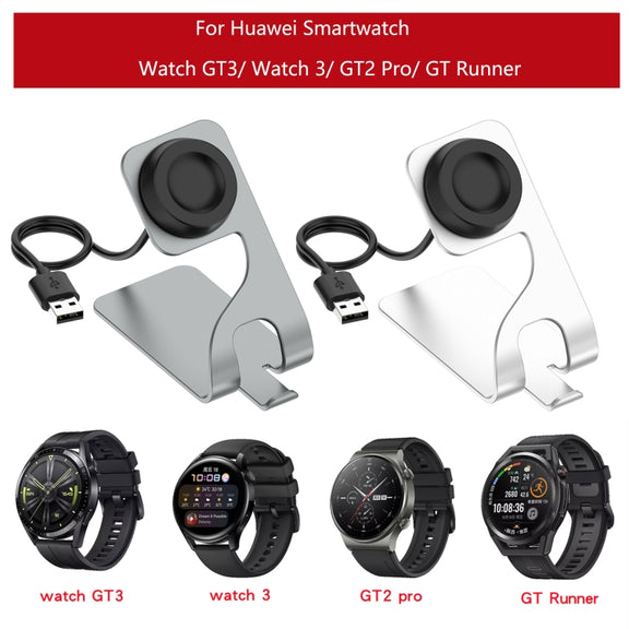 For Huawei Watch GT Runner Rotatable Magnetic Metal Charging Base(Gray)
