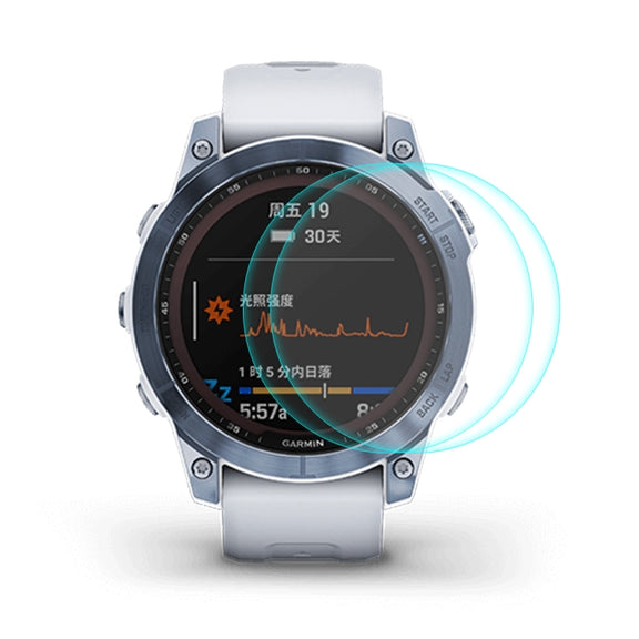 2 PCS Compatible with Garmin Fenix 7X ENKAY 0.2mm 9H Tempered Glass Screen Protector Watch Film