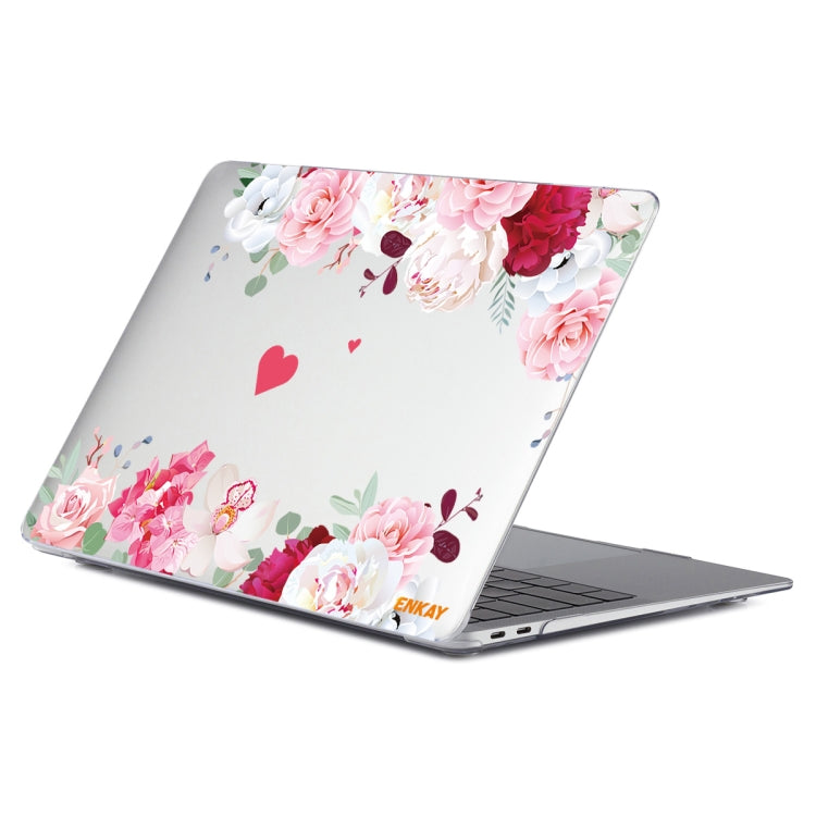 ENKAY Flower Series Pattern Laotop Protective Crystal Case For MacBook Pro 13.3 inch A2251 / A2289 / A2338 2020(Peony)