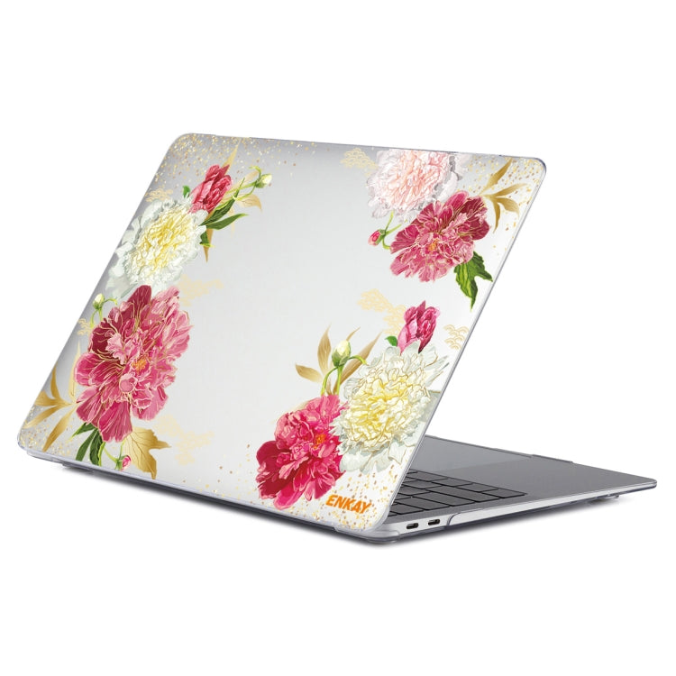 ENKAY Flower Series Pattern Laotop Protective Crystal Case For MacBook Pro 13.3 inch A2251 / A2289 / A2338 2020(Paeonia)