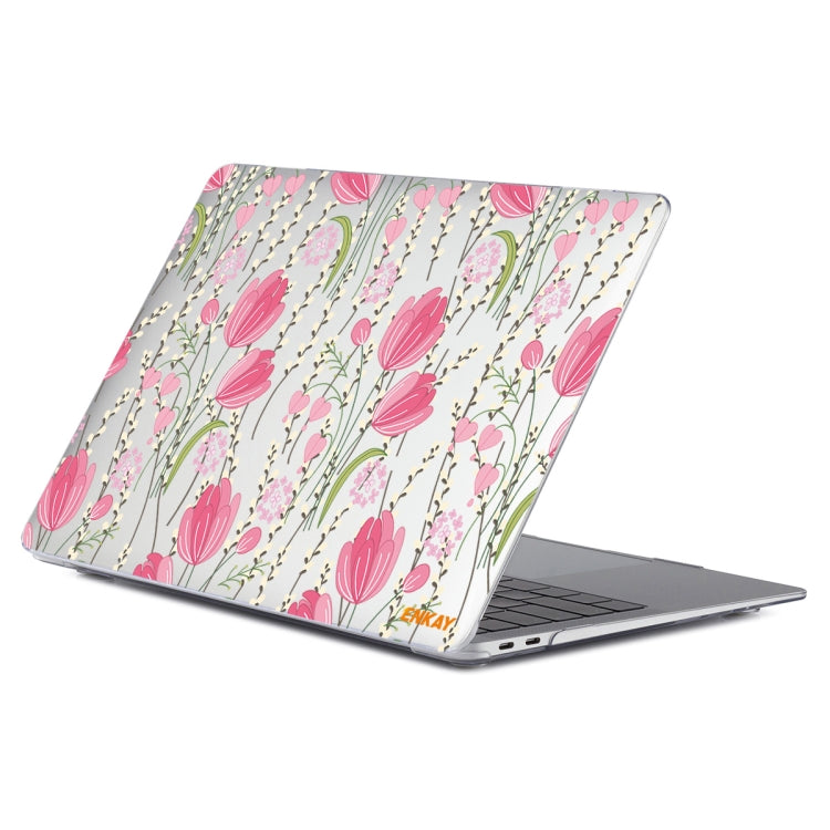 ENKAY Flower Series Pattern Laotop Protective Crystal Case For MacBook Pro 13.3 inch A2251 / A2289 / A2338 2020(Tulips)