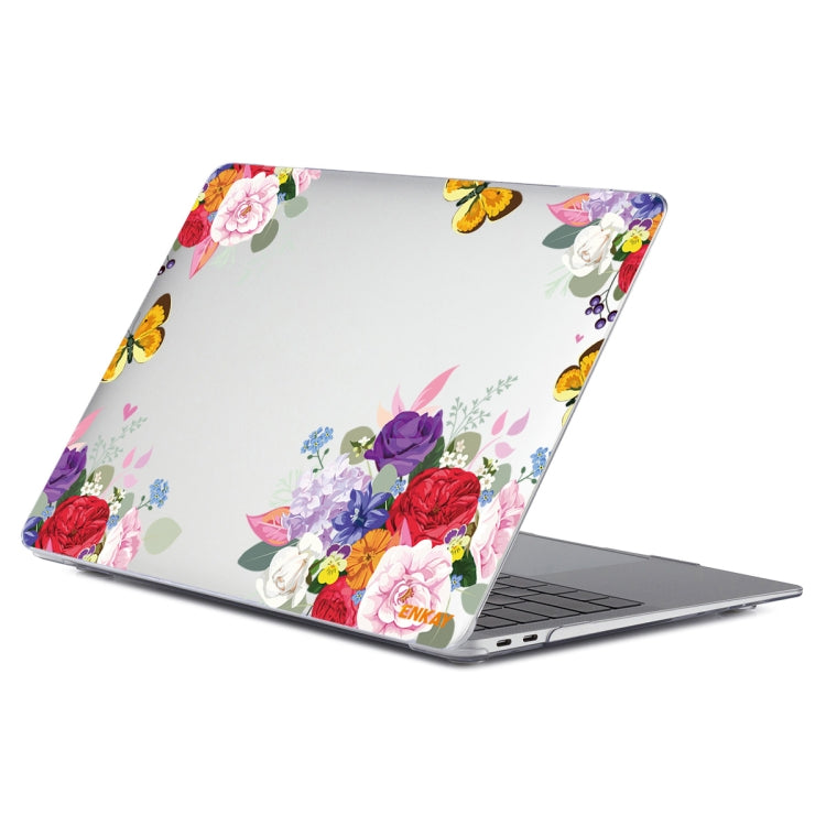 ENKAY Flower Series Pattern Laotop Protective Crystal Case For MacBook Pro 14.2 inch A2442 (2021)(Rose)