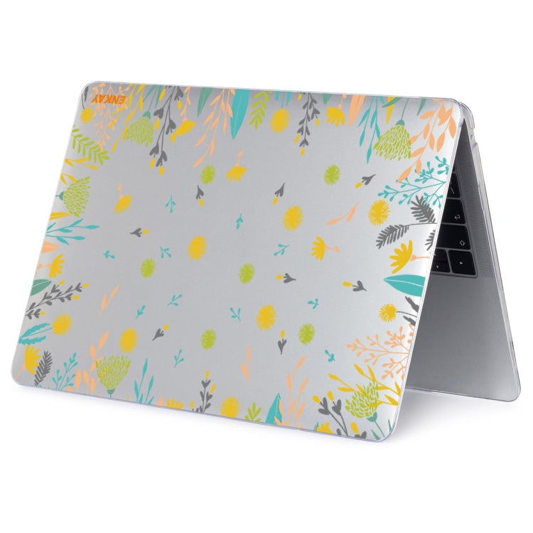 ENKAY Flower Series Pattern Laotop Protective Crystal Case For MacBook Pro 14.2 inch A2442 (2021)(Dandelion)