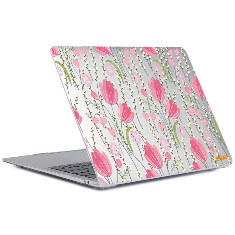 ENKAY Flower Series Pattern Laotop Protective Crystal Case For MacBook Pro 14.2 inch A2442 (2021)(Tulips)