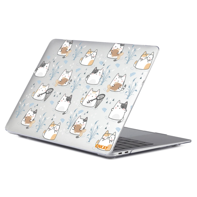 For MacBook Air 13.3 inch A1932 / A2179 / A2337 ENKAY Animal Series Pattern Laotop Protective Crystal Case(Cute Cat)