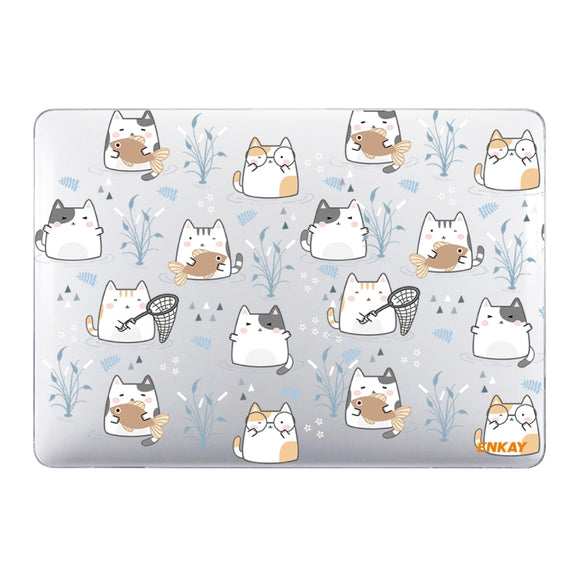 For MacBook Air 13.3 inch A1932 / A2179 / A2337 ENKAY Animal Series Pattern Laotop Protective Crystal Case(Cute Cat)