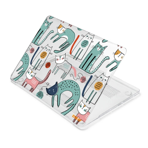 ENKAY Animal Series Pattern Laotop Protective Crystal Case For MacBook Pro 16.2 inch A2485 2021/A2880 2023(Thin Cat)