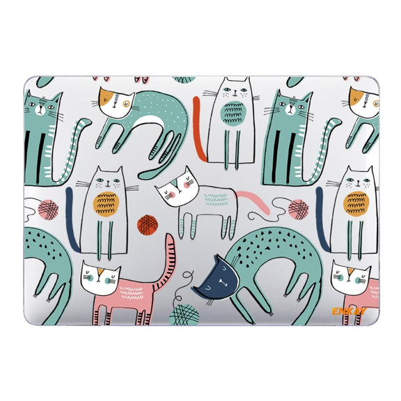 ENKAY Animal Series Pattern Laotop Protective Crystal Case For MacBook Pro 16.2 inch A2485 2021/A2880 2023(Thin Cat)