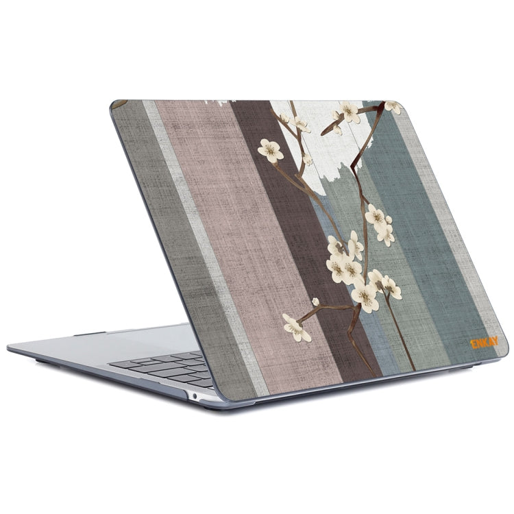 ENKAY Vintage Pattern Series Laotop Protective Crystal Case For MacBook Pro 14.2 inch A2442 (2021)(Plum Blossom)