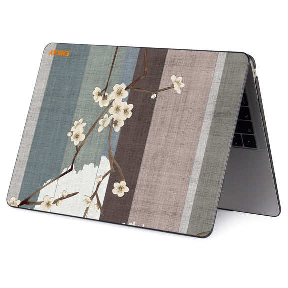 ENKAY Vintage Pattern Series Laotop Protective Crystal Case For MacBook Pro 14.2 inch A2442 (2021)(Plum Blossom)