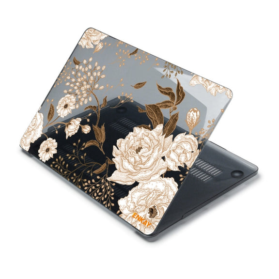 ENKAY Vintage Pattern Series Laotop Protective Crystal Case For MacBook Pro 15.4 inch A1707 / A1990(Golden Peony)