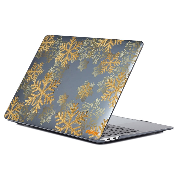ENKAY Vintage Pattern Series Laotop Protective Crystal Case For MacBook Pro 15.4 inch A1707 / A1990(Golden Snowflake)