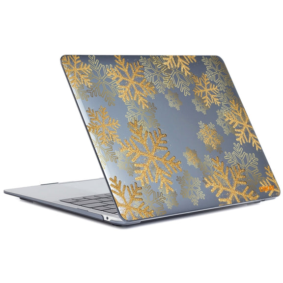 ENKAY Vintage Pattern Series Laotop Protective Crystal Case For MacBook Pro 15.4 inch A1707 / A1990(Golden Snowflake)